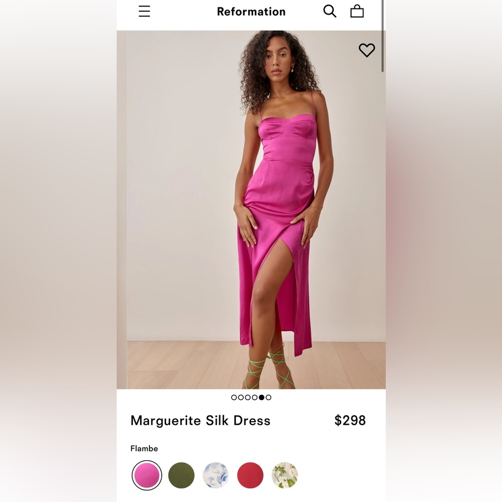 NWT! Reformation Dress in the color FLAMBE! PERFECT SUMMER EVENING DRESS.